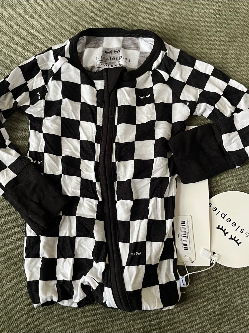 Little Sleepies Cool Checks zippy // 0-3 months